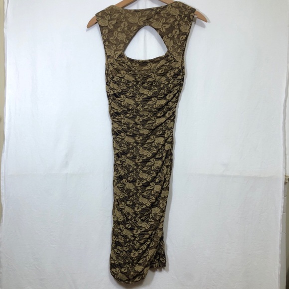 Free People Floral Rose Bodycon Ruched Dress S - Picture 4 of 4